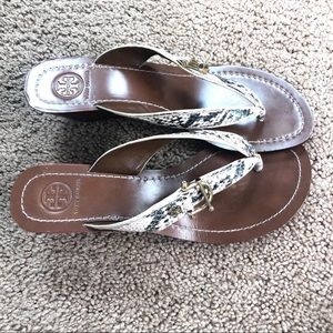 Tory Burch Snake Print Wedge